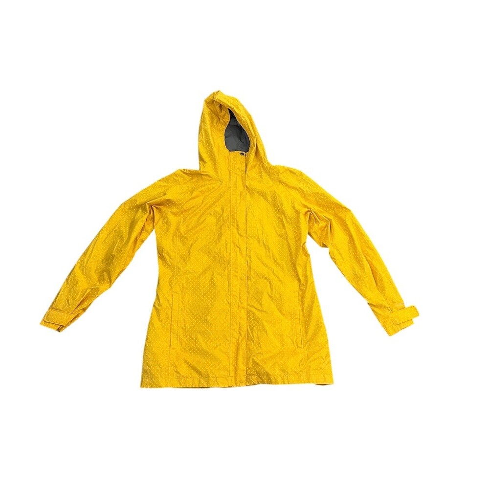 Columbia Sportswear Rain Jacket Womens XL Yellow Polka Dot Hooded